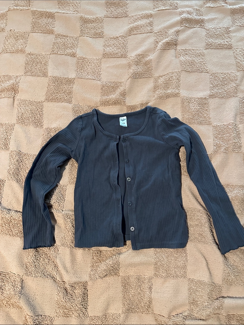 Carter's Dark Navy Ribbed Button-Front Top